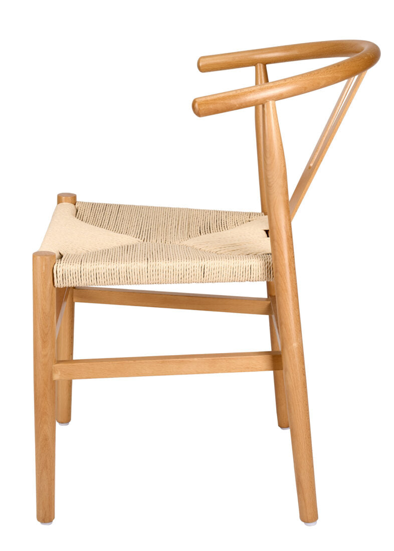 Natural Wishbone Wood Chair with Natural Rope Seat CWHWNN-ZG-T