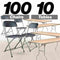 Chivari 100 Pack Black Plastic Folding Chair and 10 96" (8 Foot) Rectangular Plywood Banquet Table CFPB-100PLY96-KT