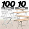 Chivari 100 Pack White Plastic Folding Chair and 10 96" (8 Foot) Rectangular Plywood Banquet Table CFPW-100PLY96-KT