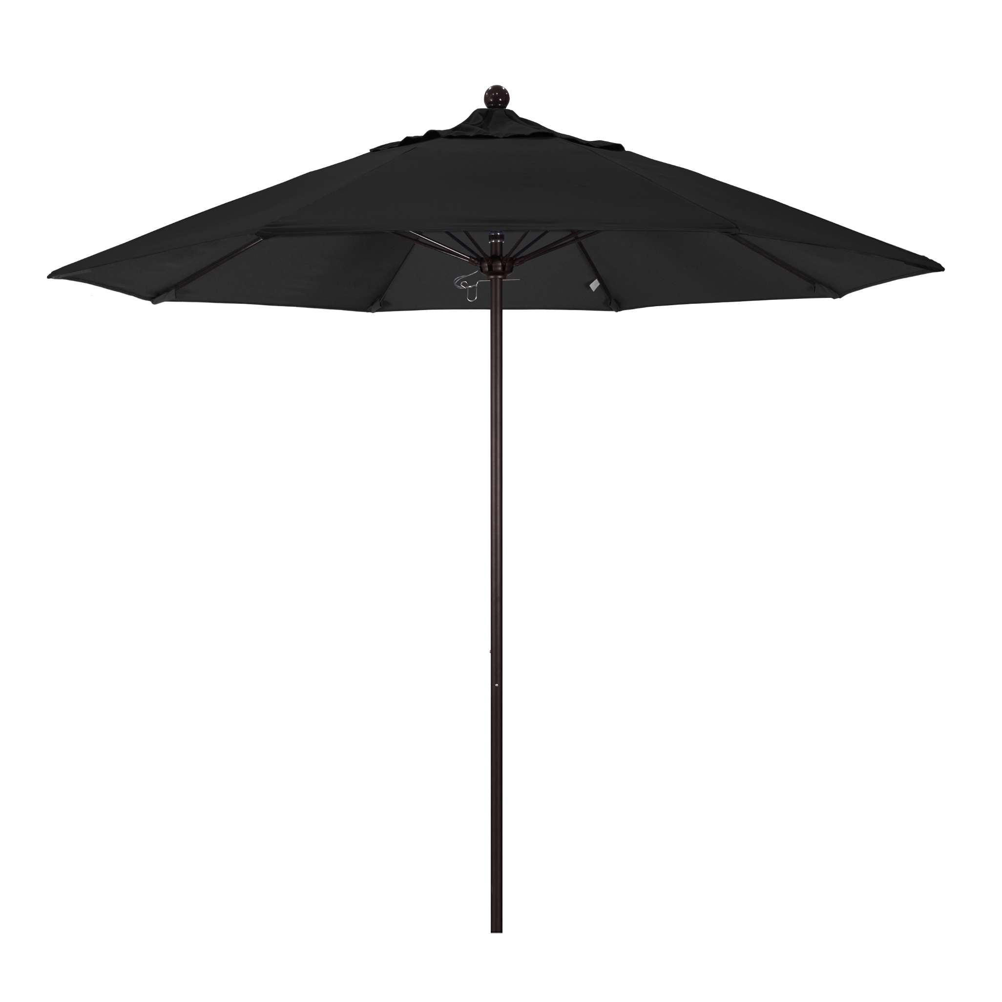 California Umbrellas Black 9' Patio Umbrella Bronze Pole, Sunbrella Canopy CAL-ALTO908117-5408