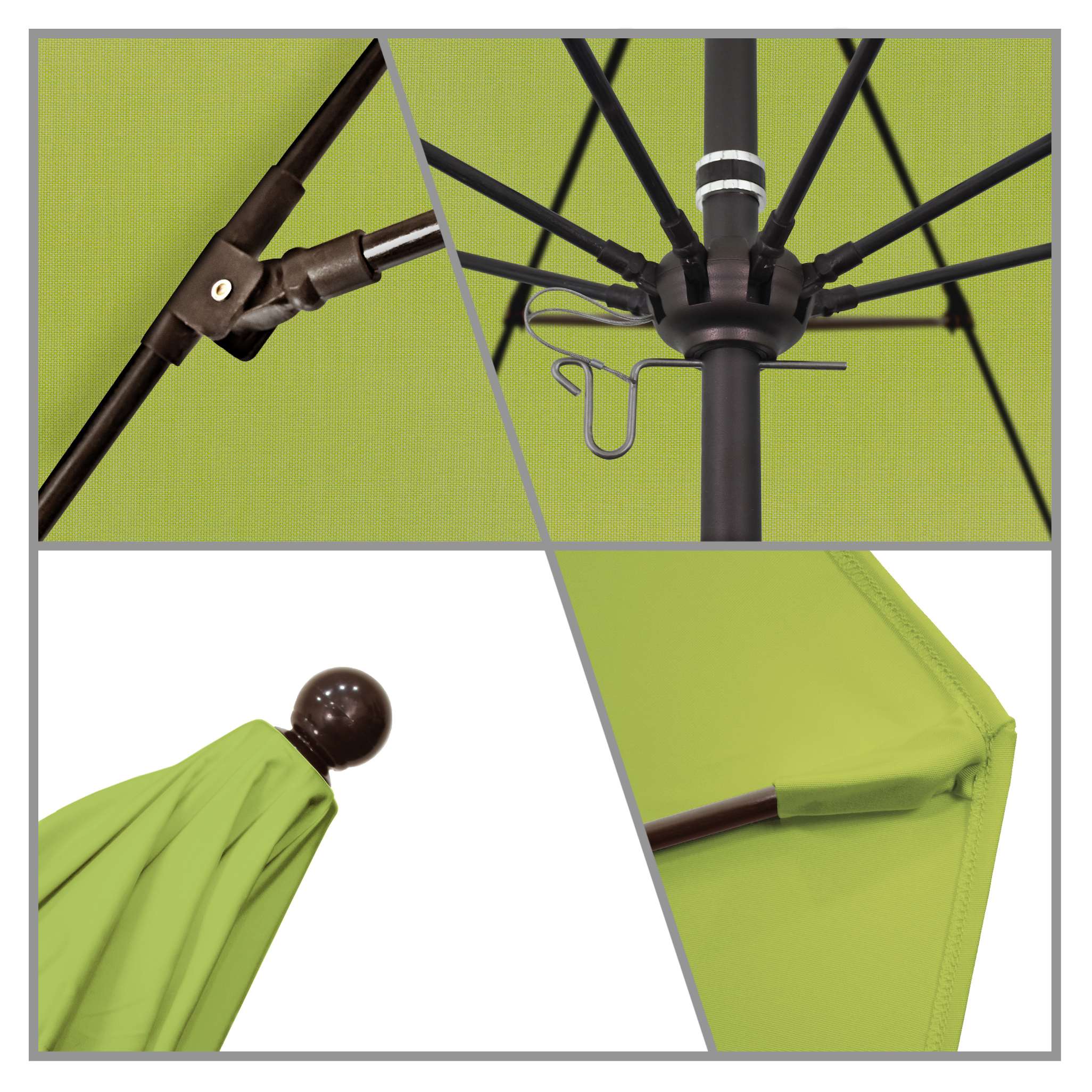 California Umbrellas Macaw 9' Patio Umbrella Bronze Pole, Sunbrella Canopy CAL-ALTO908117-5429