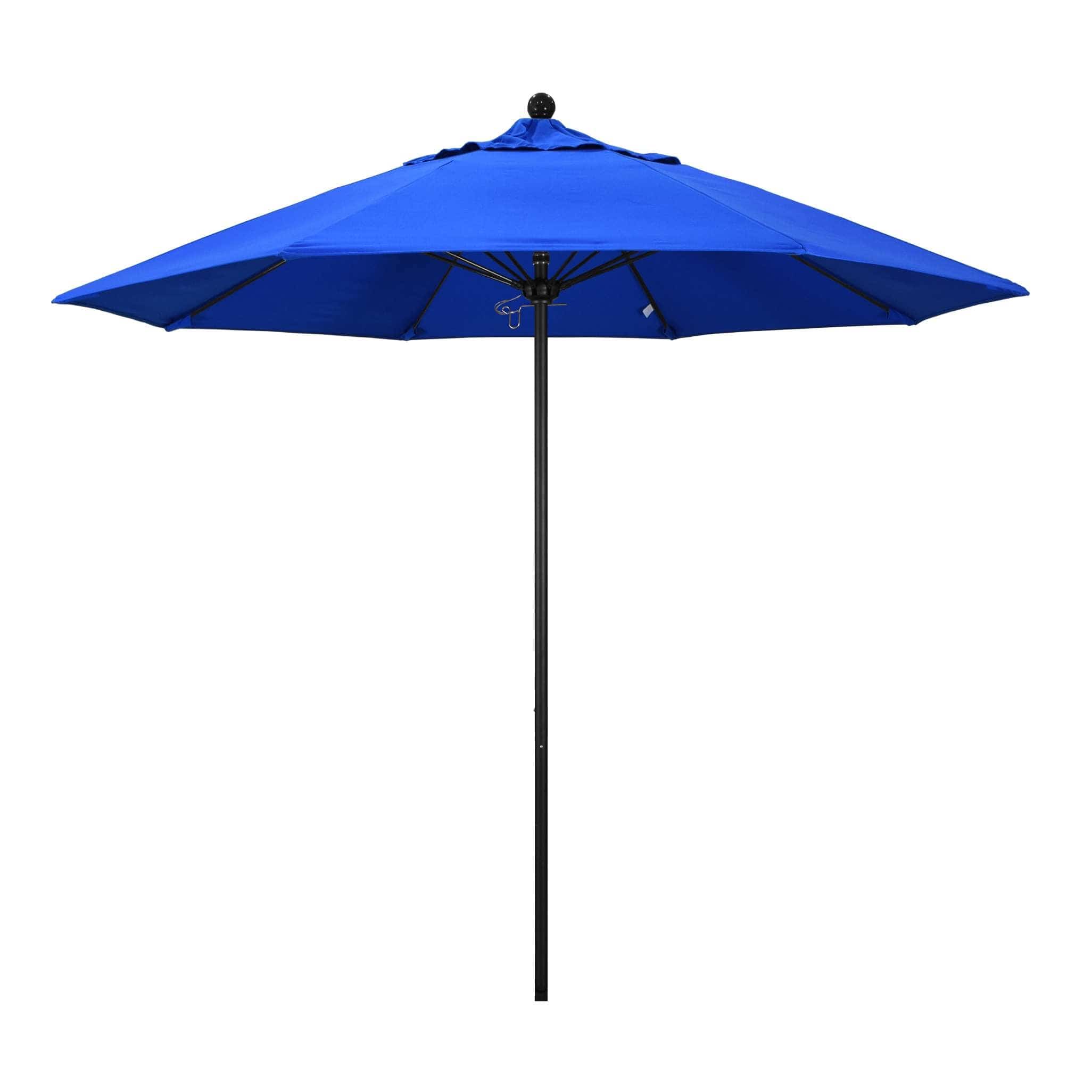 California Umbrellas Pacific Blue 9' Patio Umbrella Black Pole, Sunbrella Canopy CAL-ALTO908302-5401