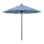 Air Blue 9' Patio Umbrella Black Pole, Sunbrella Canopy
