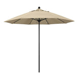 Antique Beige 9' Patio Umbrella Black Pole, Sunbrella Canopy
