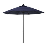 Navy Blue 9' Patio Umbrella Black Pole, Sunbrella Canopy