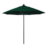 Forest Green 9' Patio Umbrella Black Pole, Sunbrella Canopy