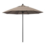 Taupe 9' Patio Umbrella Black Pole, Sunbrella Canopy