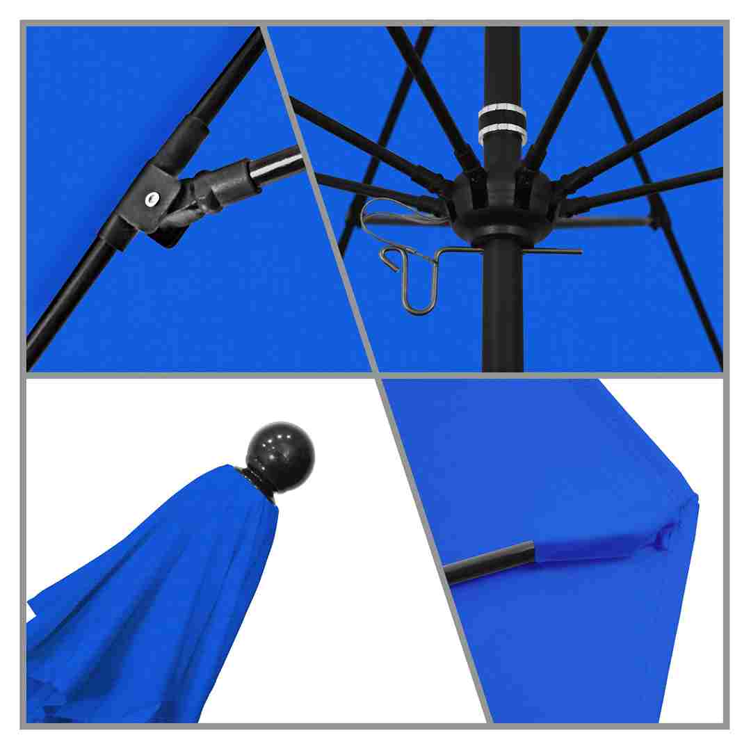 California Umbrellas Royal Blue 9' Patio Umbrella Black Pole, Olefin Canopy CAL-ALTO908302-F03