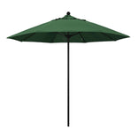 Hunter Green 9' Patio Umbrella Black Pole, Olefin Canopy