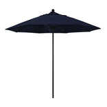 Navy Blue 9' Patio Umbrella Black Pole, Olefin Canopy