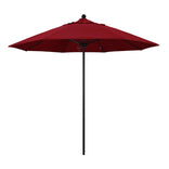 Red 9' Patio Umbrella Black Pole, Olefin Canopy