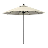 Antique Beige 9' Patio Umbrella Black Pole, Olefin Canopy