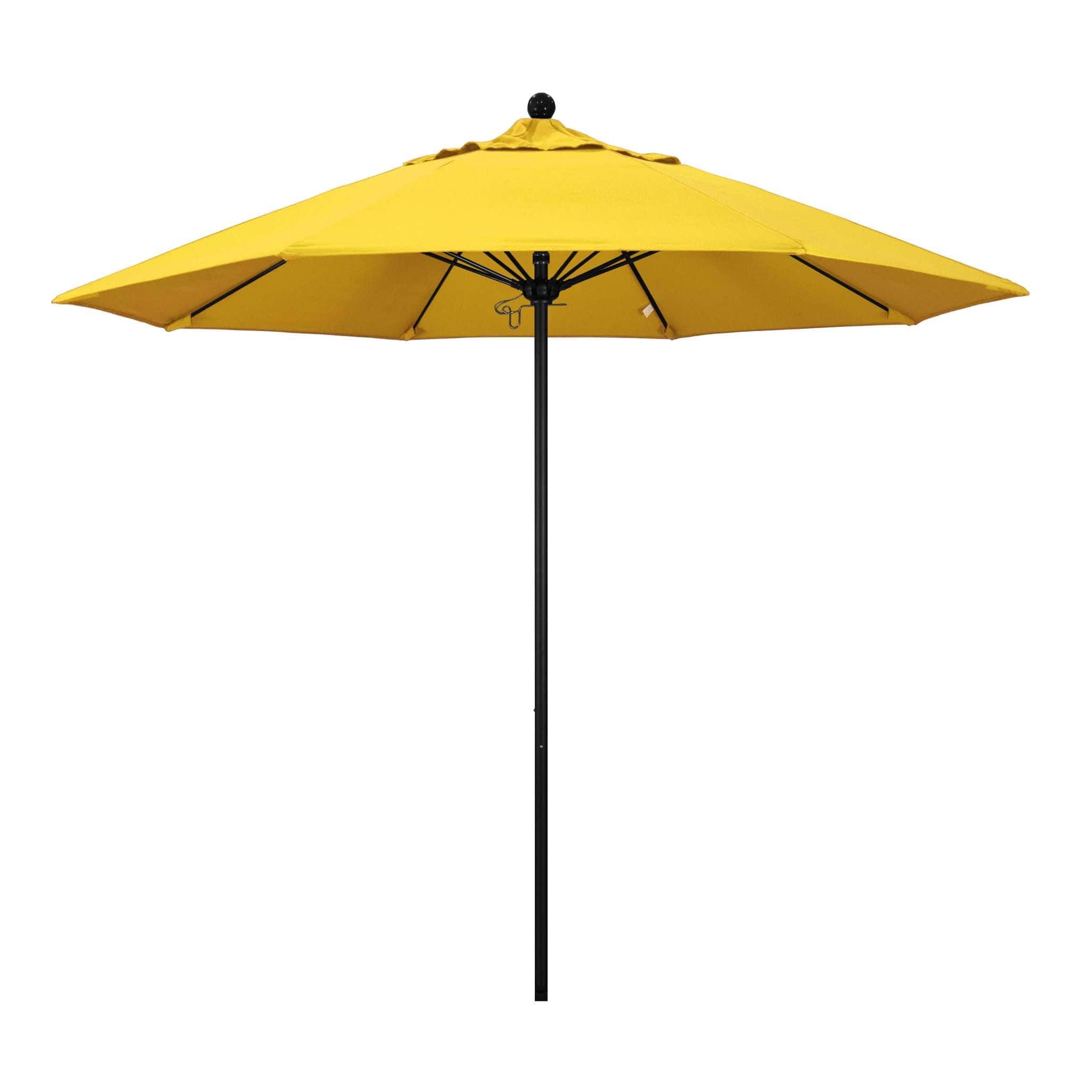 California Umbrellas Lemon 9' Patio Umbrella Black Pole, Olefin Canopy CAL-ALTO908302-F25