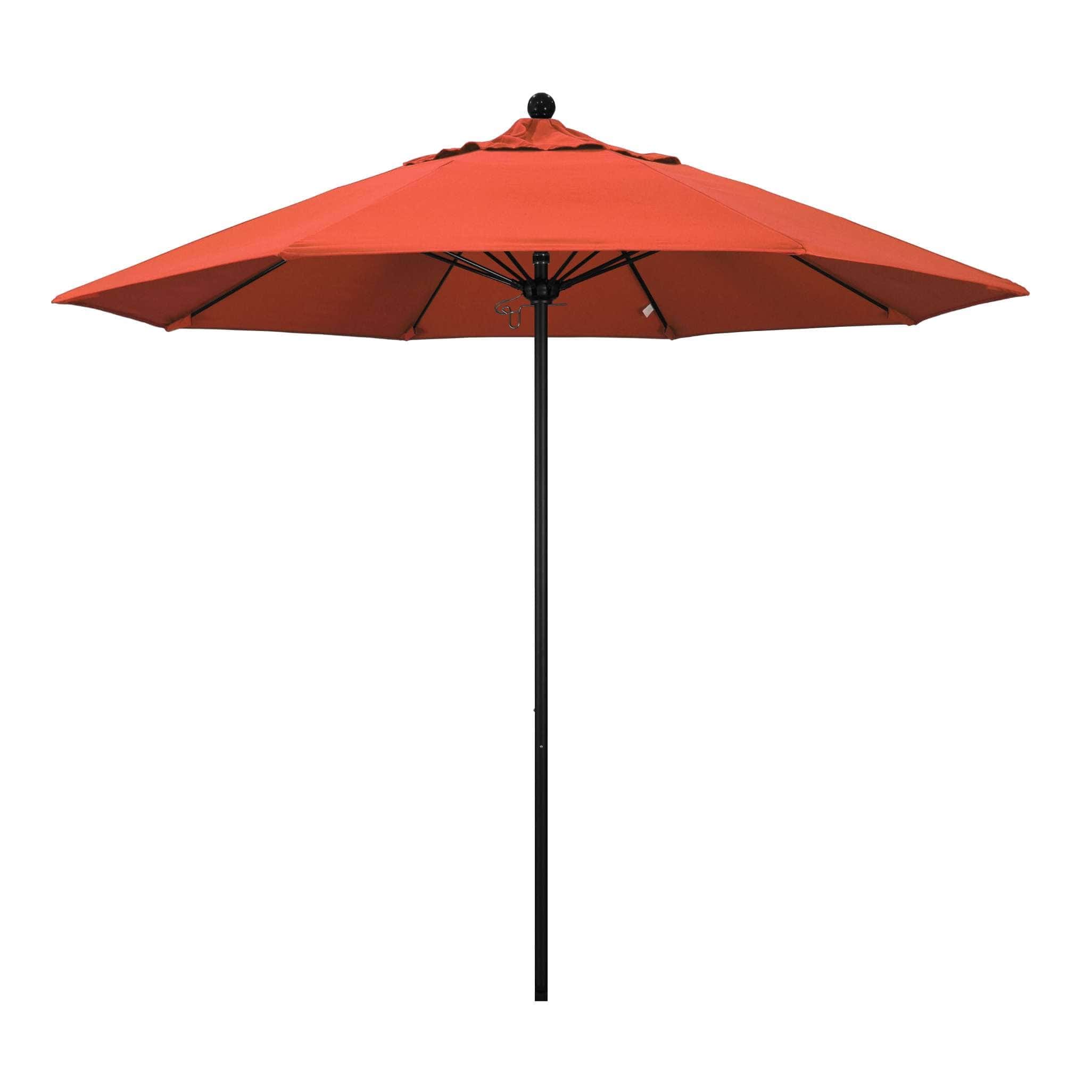California Umbrellas Sunset 9' Patio Umbrella Black Pole, Olefin Canopy CAL-ALTO908302-F27