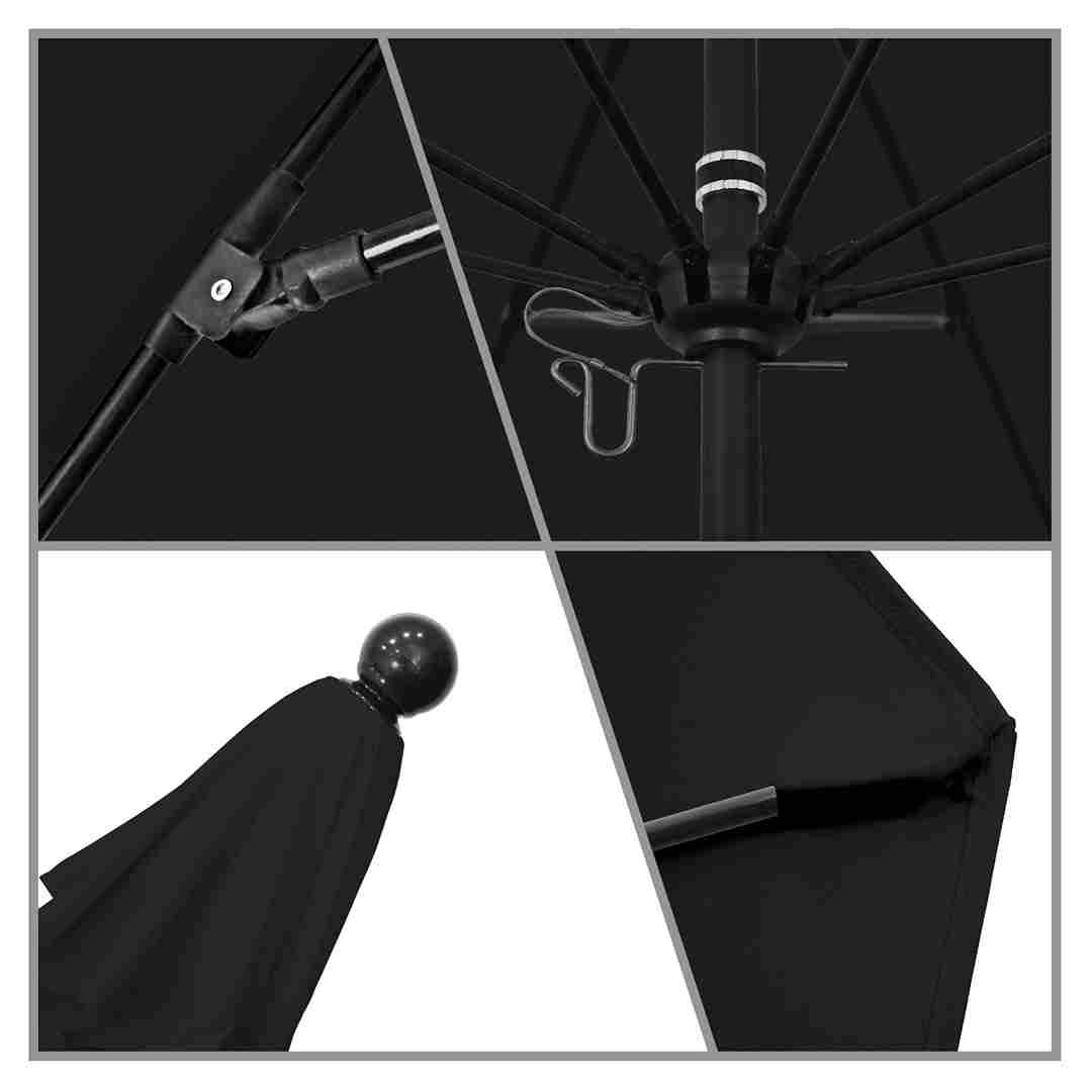 California Umbrellas Black 9' Patio Umbrella Black Pole, Olefin Canopy CAL-ALTO908302-F32