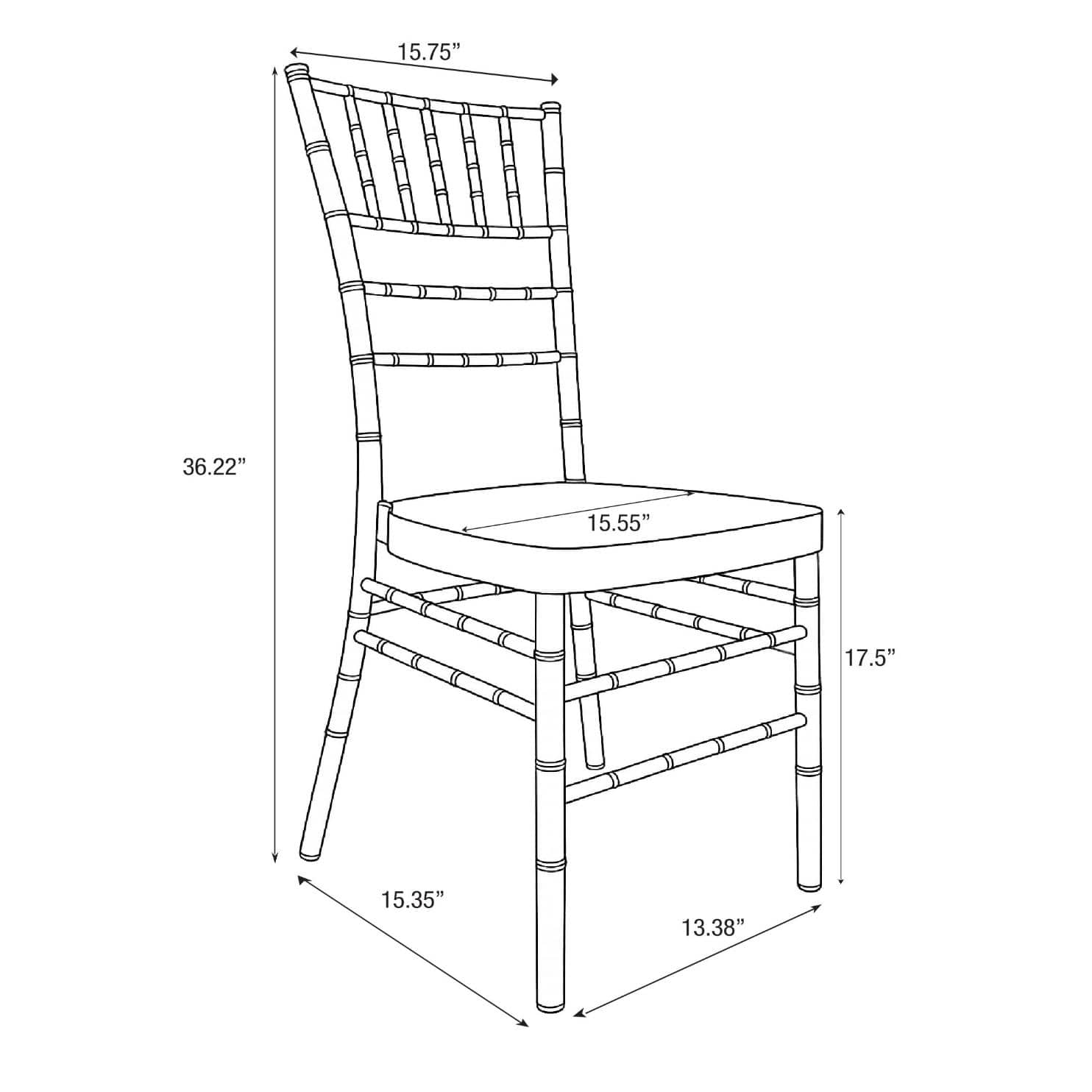 Chivari White Aluminum Chiavari Chair CCAW-AX-T