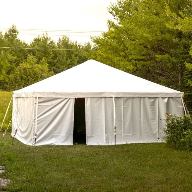 Chivari 20x20 Frame Tent with Ballasting System – Heavy-Duty Commercial Event Tent AMT-BDL-FRT-20x20-WHT-STK-7F