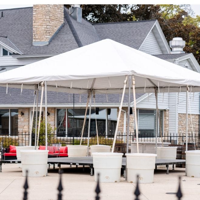 Chivari 20x20 Frame Tent with Ballasting System – Heavy-Duty Commercial Event Tent AMT-BDL-FRT-20x20-WHT-TBS-7F
