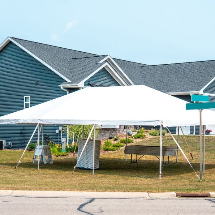 Chivari 20x30 Frame Tent with Stakes – Heavy-Duty Commercial Event Tent AMT-BDL-FRT-20x30-WHT-STK-7F