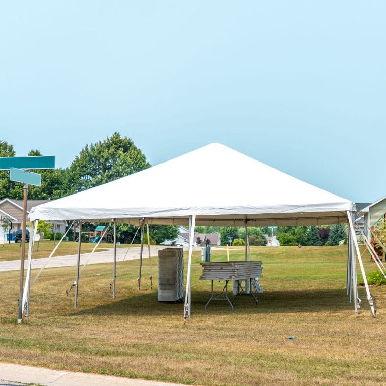 Chivari 20x30 Frame Tent with Stakes – Heavy-Duty Commercial Event Tent AMT-BDL-FRT-20x30-WHT-STK-7F