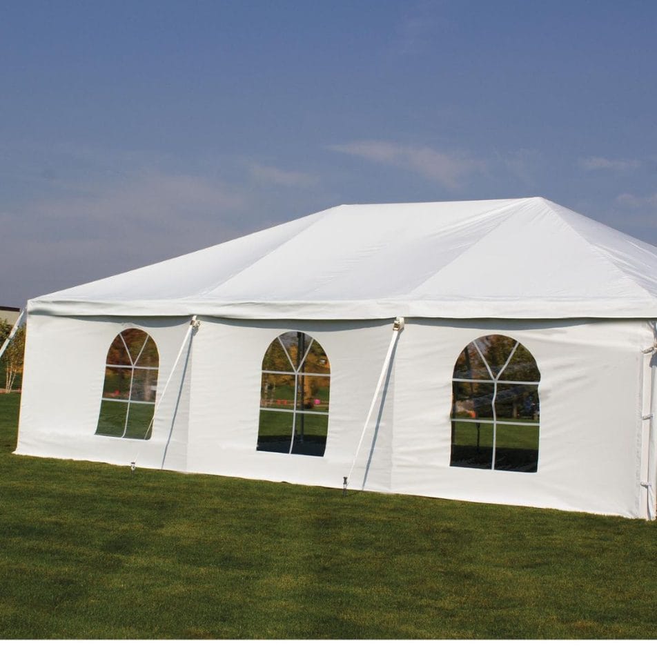 Chivari 20x30 Frame Tent with Stakes – Heavy-Duty Commercial Event Tent AMT-BDL-FRT-20x30-WHT-STK-7F