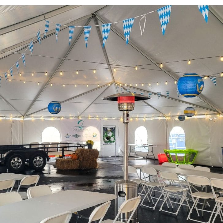 Chivari 40x100 Frame Tent with Stakes – Heavy-Duty Commercial Event Tent AMT-BDL-FRT-40x100-WHT-STK-7F