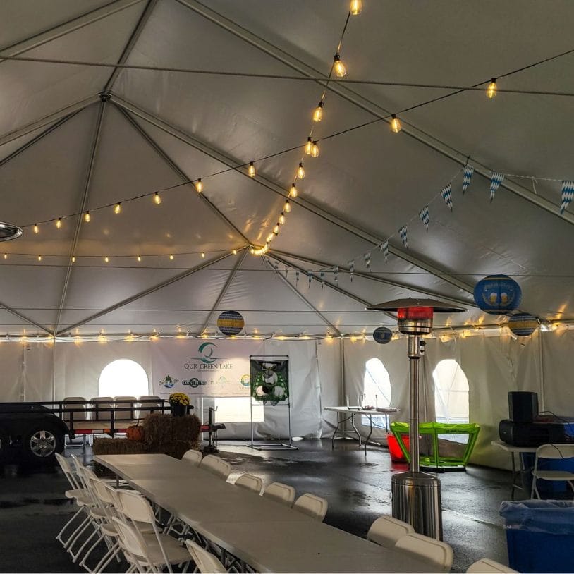 Chivari 40x100 Frame Tent with Ballasting System – Heavy-Duty Commercial Event Tent AMT-BDL-FRT-40x100-WHT-TBS-7F