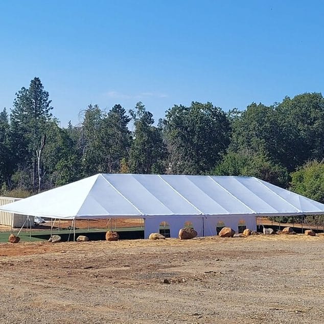 Chivari 40x100 Frame Tent with Ballasting System – Heavy-Duty Commercial Event Tent AMT-BDL-FRT-40x100-WHT-TBS-7F