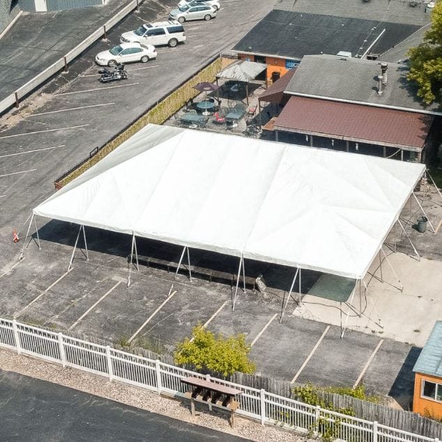 Chivari 40x60 Frame Tent with Stakes – Heavy-Duty Commercial Event Tent AMT-BDL-FRT-40x60-WHT-STK-7F