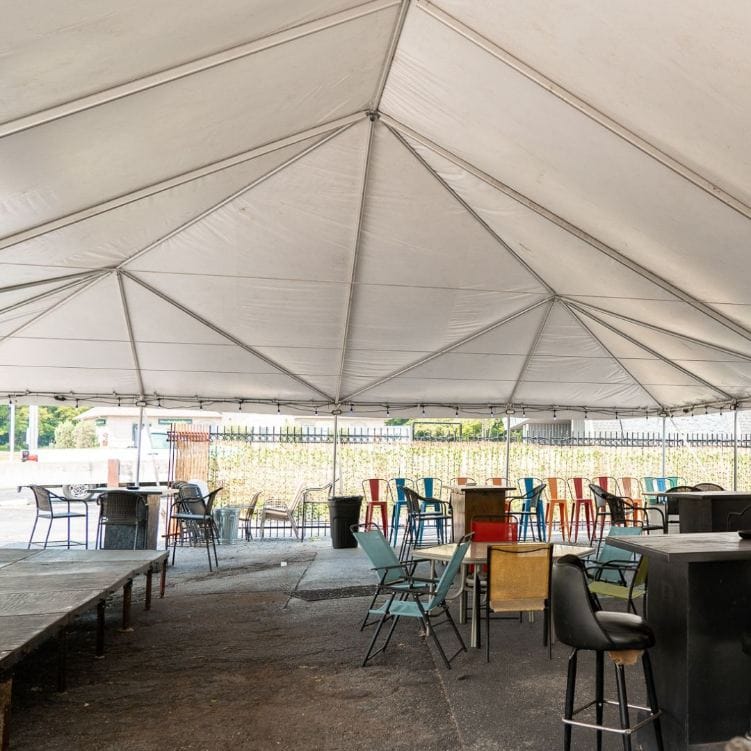 Chivari 40x60 Frame Tent with Stakes – Heavy-Duty Commercial Event Tent AMT-BDL-FRT-40x60-WHT-STK-7F