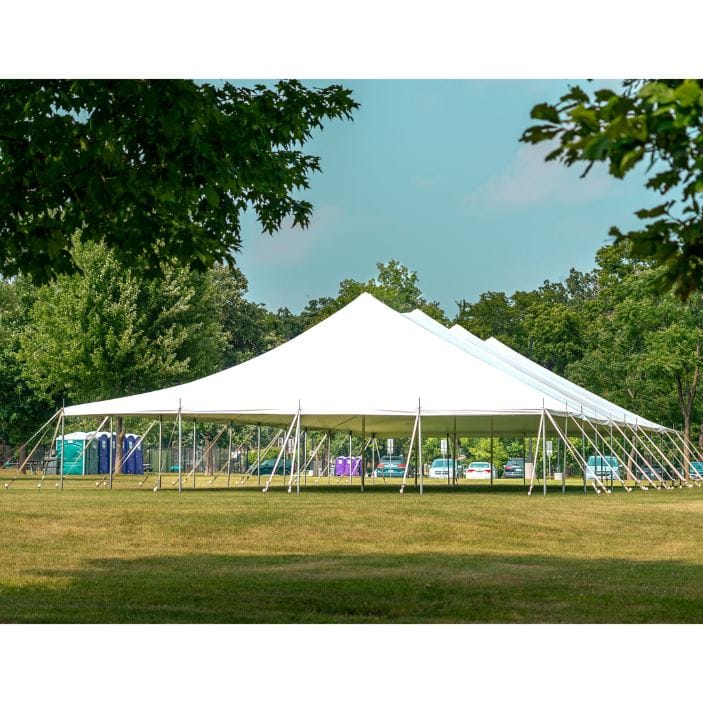 Chivari 40x100 Pole Tent with Stakes – Heavy-Duty Commercial Event Tent AMT-BDL-PLT-40x100-WHT-ALU-STK-7F