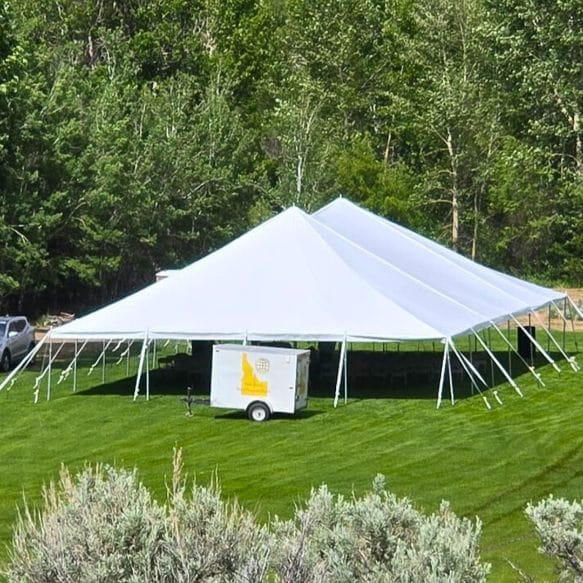 Chivari 40x60 Pole Tent with Stakes – Heavy-Duty Commercial Event Tent AMT-BDL-PLT-40x60-WHT-ALU-STK-7F