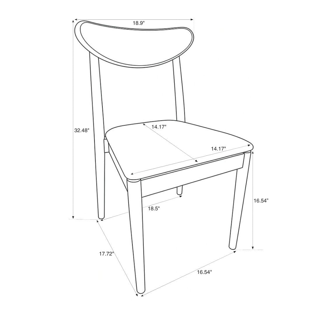 Chivari Walnut Finish Wood Antler Chair with Navy Blue Vinyl Cushion CAWWL-SHVNB-KT