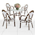 Toulouse White French Bistro Set Includes 40" Table and 4 Chairs with Arms FBK-WWD-AWD4-AX