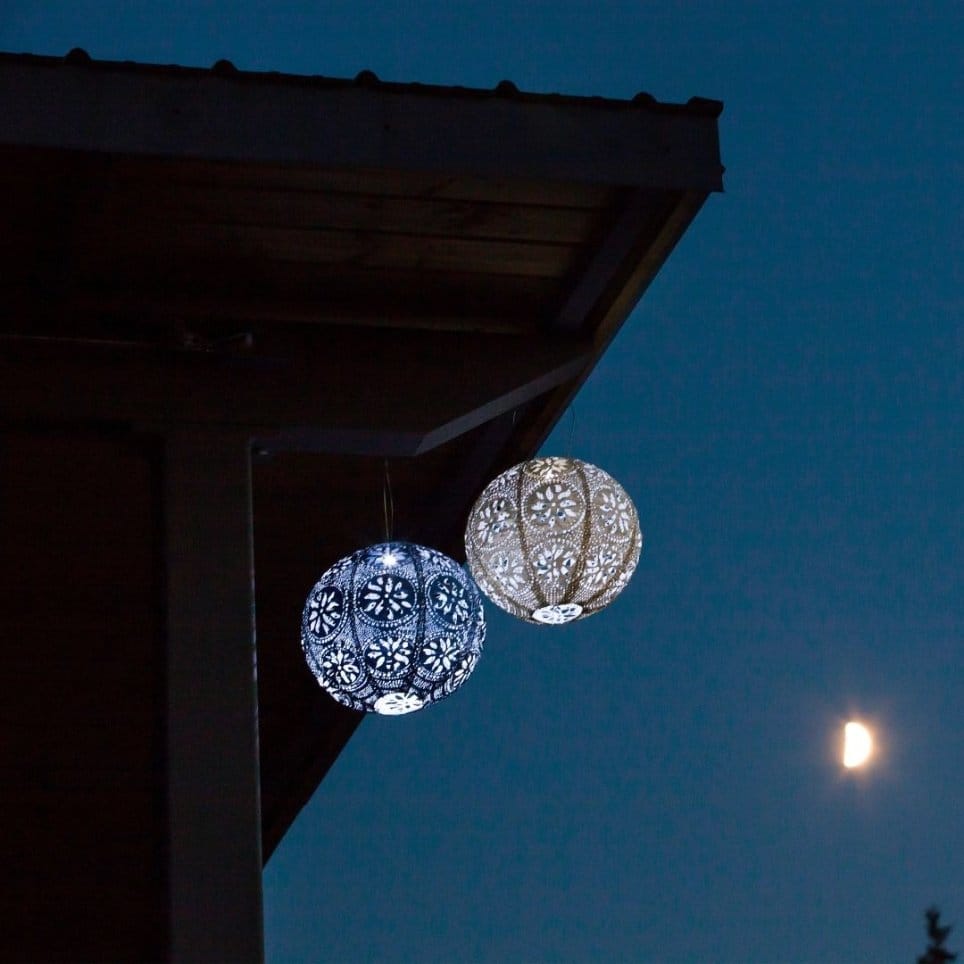 Allsop Pearl Wave Allsop 8" Handblown Glass Bulb Solar Lantern ASP-31600