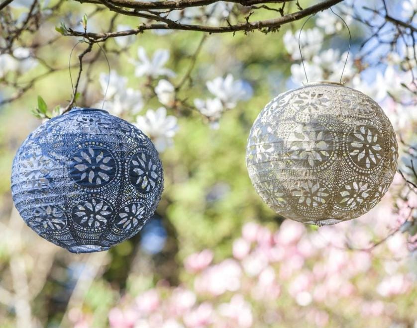 Allsop Metallic Blue Allsop Boho 12" Globe Soji Stella Solar Lantern ASP-31836