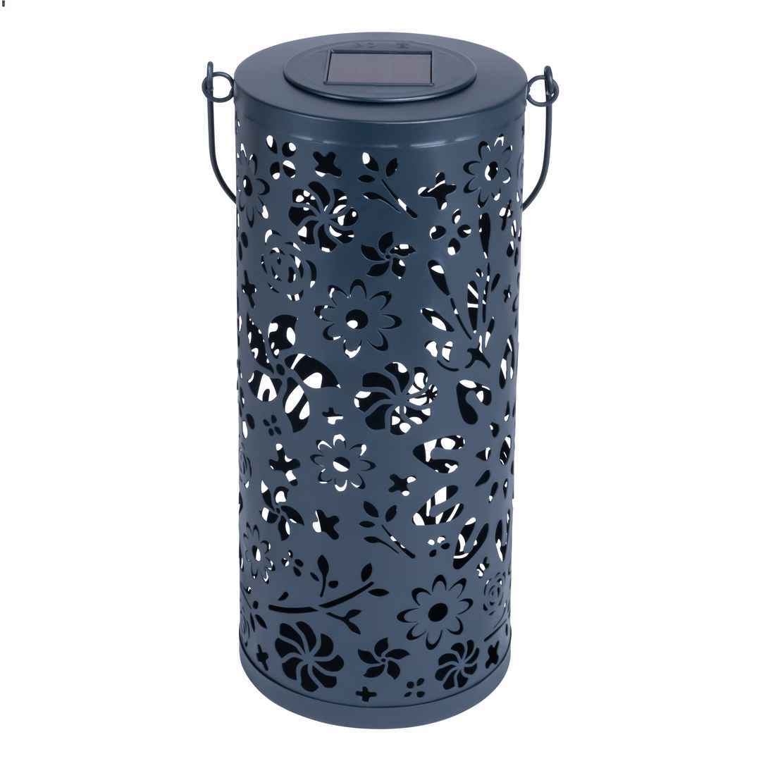 Allsop Midnight Blue Allsop Bloom Lantern Punched Metal Solar Light ASP-32160