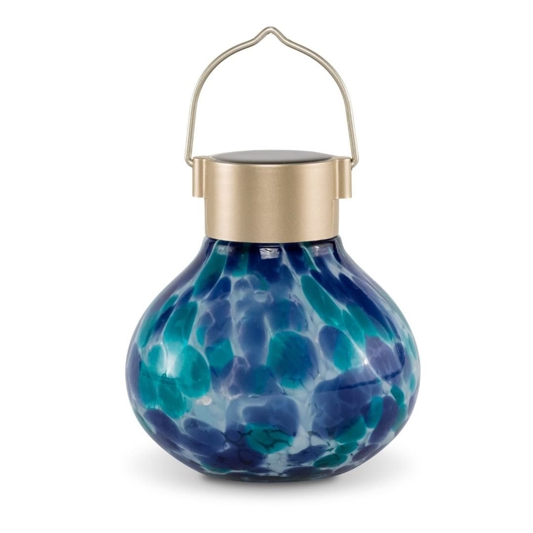 Allsop Tidal Blue Allsop Tea Lantern Hand Blown Glass Solar Lantern ASP-32462