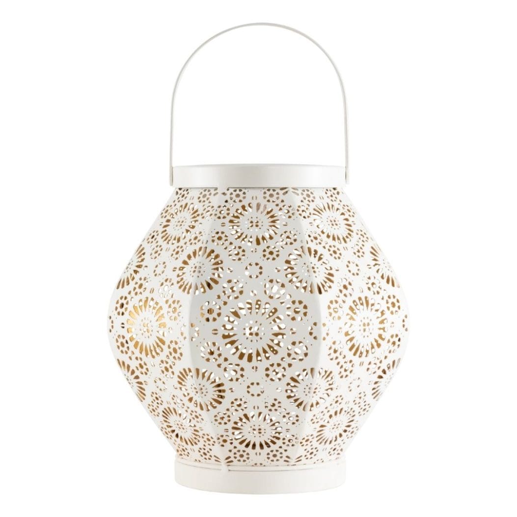 Allsop Cannoli Cream Allsop Daisy Lantern Punched Metal Solar Light ASP-32617