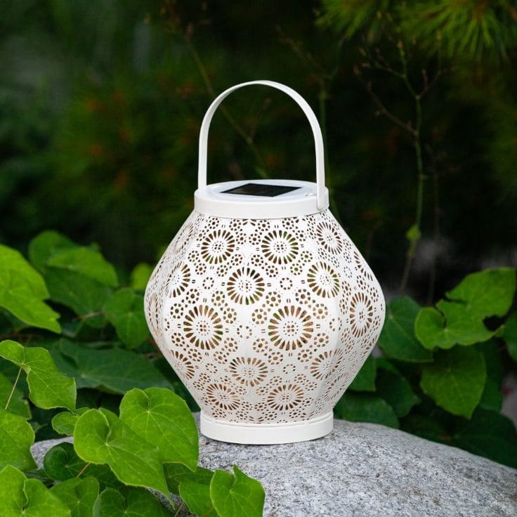 Allsop Cannoli Cream Allsop Daisy Lantern Punched Metal Solar Light ASP-32617