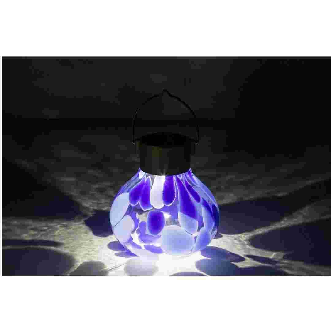 Allsop Periwinkle Allsop Tea Lantern Hand Blown Glass Solar Lantern ASP-32860