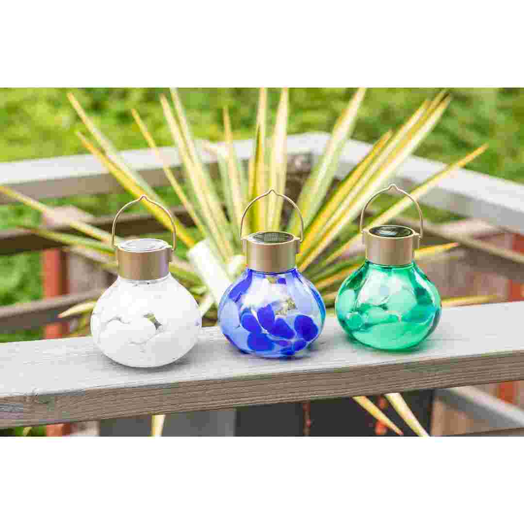 Allsop Periwinkle Allsop Tea Lantern Hand Blown Glass Solar Lantern ASP-32860