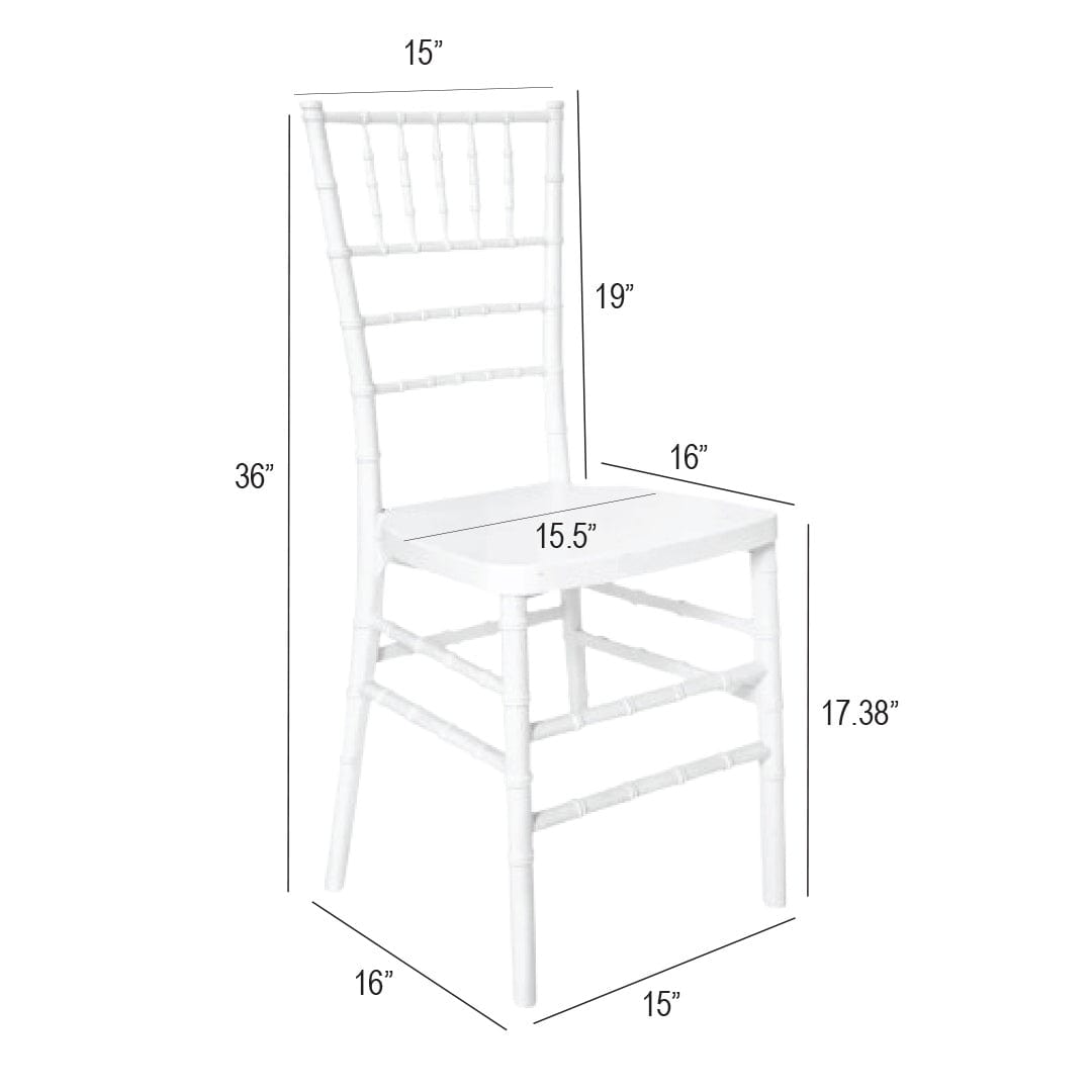 Chivari White ToughResin™ Chiavari Chair CCRW-MONO-AX-T