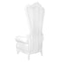 Chivari Throne Chair Wood White Frame White Vinyl Cushions CTWWW-ZG-T