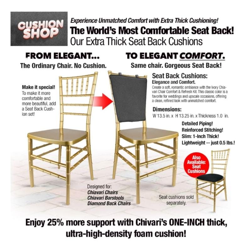 Chivari Light Brown 1" Thick Chiavari Back Cushion CUSHCBK-LBN-A