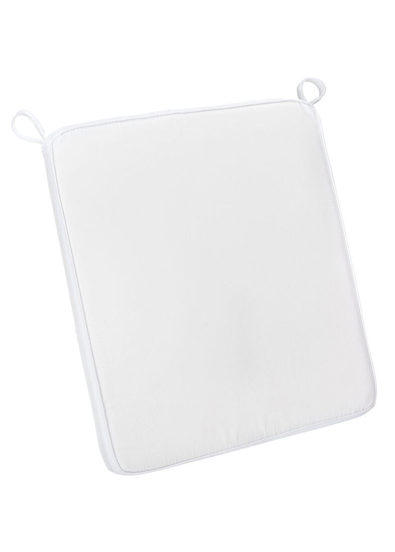 Chivari White 1.5" Thick Bamboo Folding Chair Cushion CUSHSTRAPBAMWHI-HU-T