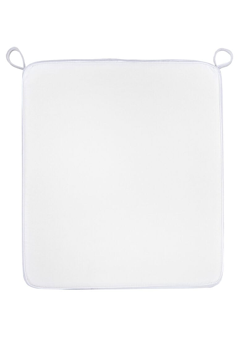 Chivari White 1.5" Thick Bamboo Folding Chair Cushion CUSHSTRAPBAMWHI-HU-T