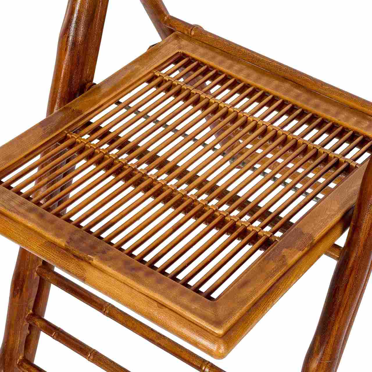 Chivari Synthetic Bamboo Folding Chair with Steel Skeleton™ Frame CFBAM-ST-AX