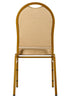 Chivari Beige Patterned Fabric Gold Steel Frame Dome Back Banquet Chair CQDFBE-ZF-T