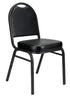 Chivari Black Vinyl Black Steel Frame Dome Back Banquet Chair CQDVBB-ZF-T